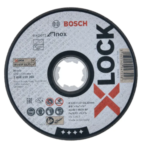 BOSCH CUTTING DISC X-LOCK EXPERT FOR INOX STRAIGHT 125 X 1.6 X 22.23